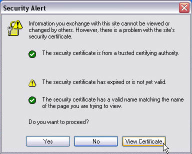 Expired SSL Certificate