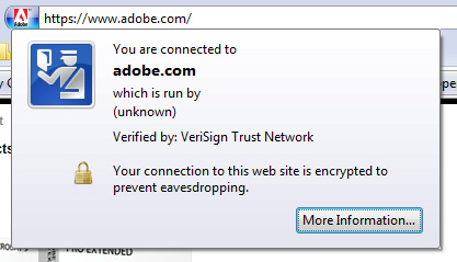 Firefox 3's Displaying a non-EV certificate