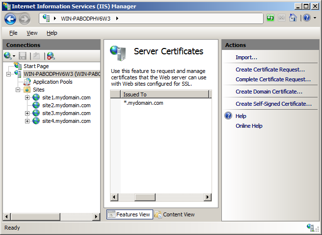 Install SSL Certificate into IIS 7