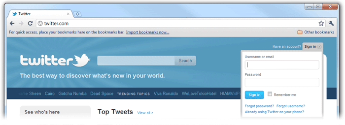 Twitter login on HTTP