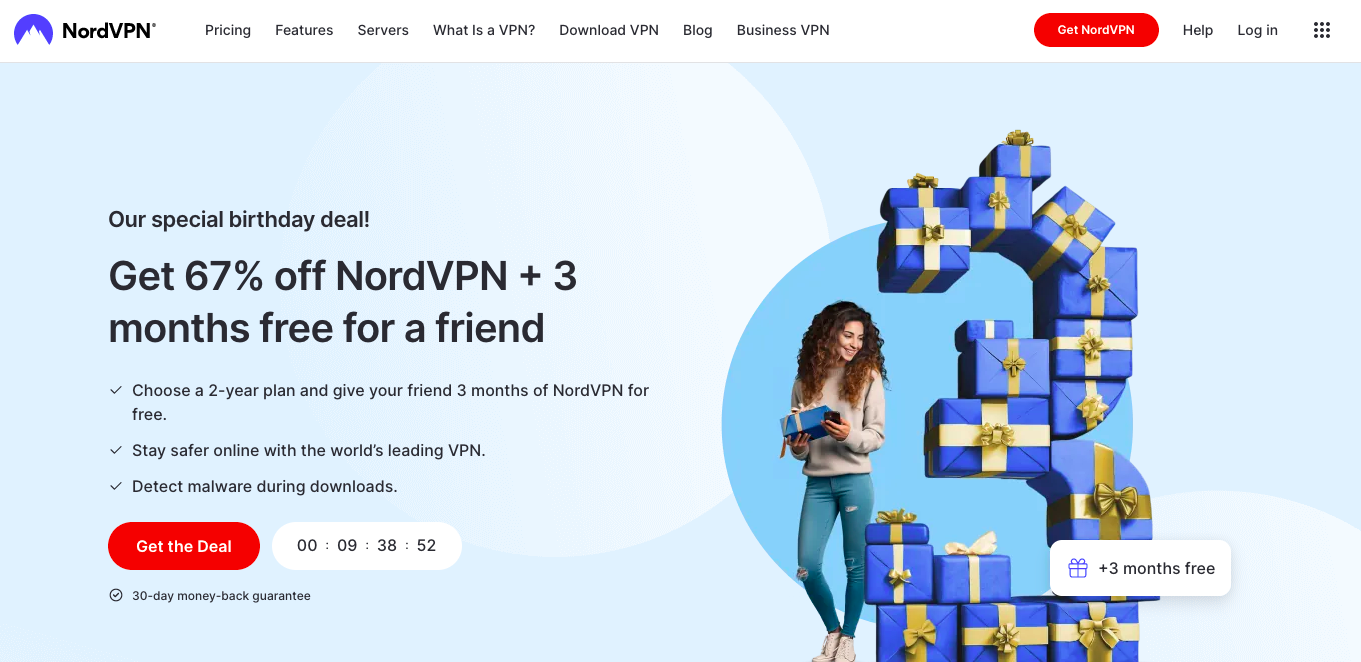NordVPN home page